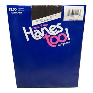 Hanes Too Day Sheer Control Top Sandlefoot Pantyhose Sz EF #137 Gentlebrown